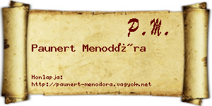 Paunert Menodóra névjegykártya